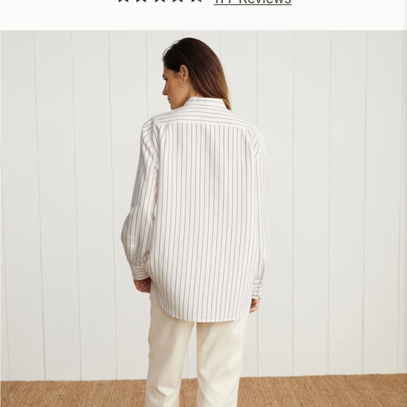 Jenni Kayne Boyfriend shirt walnut stripe - Picture 6 of 6